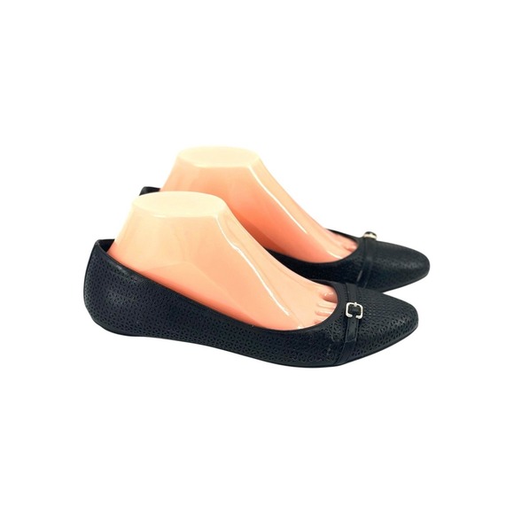 DR SCHOLL'S Rosalie Ballet Flats Women's Size 8 Shoe Black Perforated - Picture 2 of 8